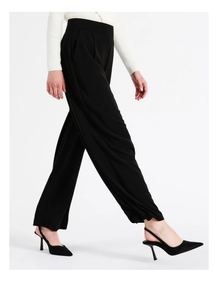 High Waisted Wide Leg Pants In Black - Image 5