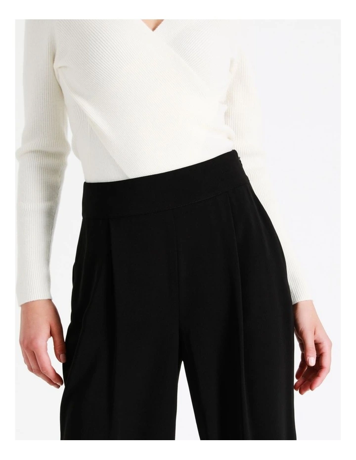 High Waisted Wide Leg Pants In Black - Image 7