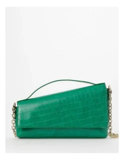 Shelby Croc Shoulder Bag In Green