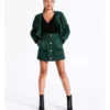 Recycled Blend Suedette Mini Skirt In Dark Green