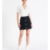 Recycled Blend Suedette Mini Skirt In Blue