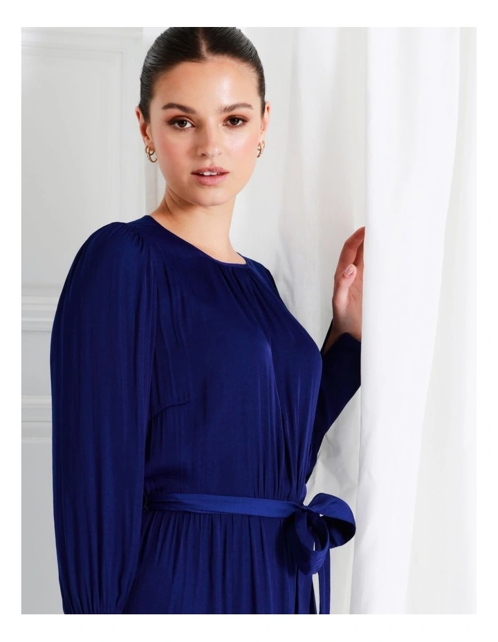 Recycled Blend Satin Mini Dress In Cobalt - Image 3