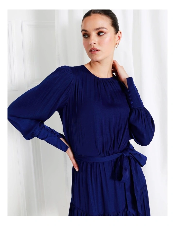 Recycled Blend Satin Mini Dress In Cobalt - Image 6