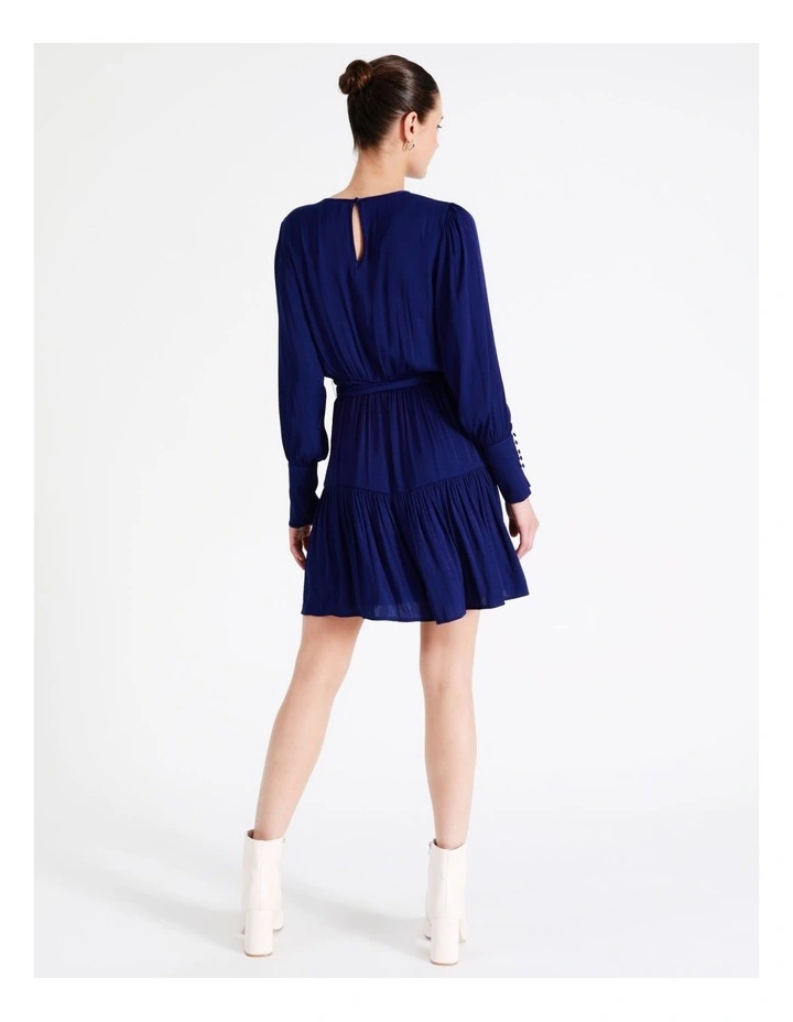 Recycled Blend Satin Mini Dress In Cobalt - Image 7