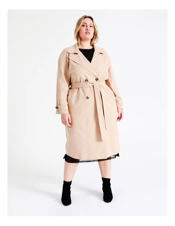 Soft Trench Coat In Beige