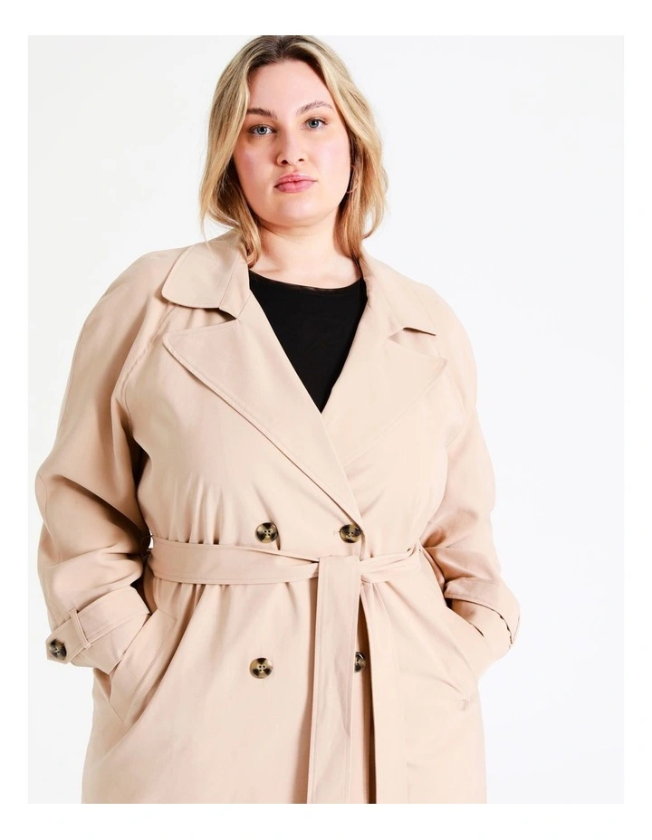 Soft Trench Coat In Beige - Image 3