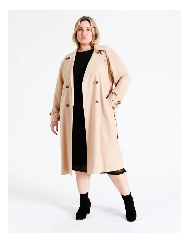 Soft Trench Coat In Beige - Image 4