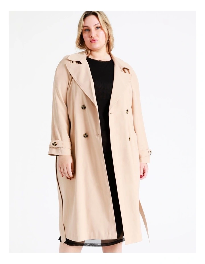 Soft Trench Coat In Beige - Image 5