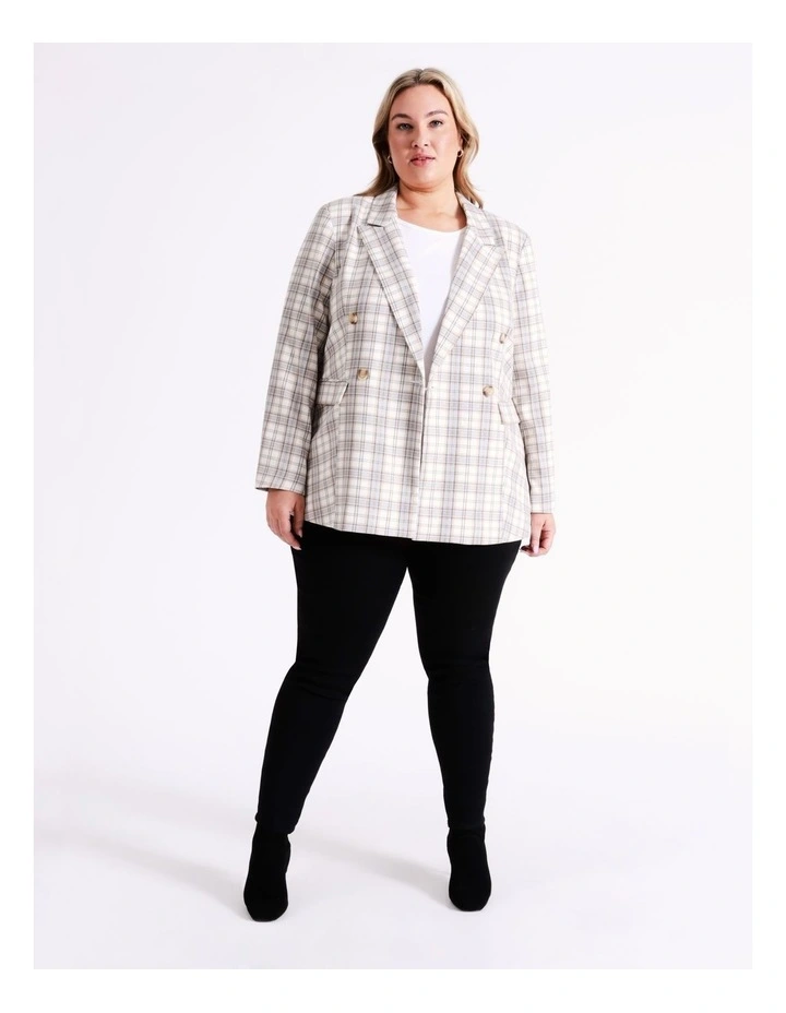 Double Breasted Check Blazer In Assorted
