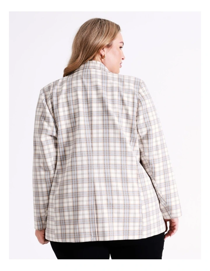 Double Breasted Check Blazer In Assorted - Image 6