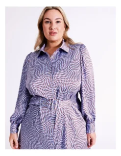 Recycled Satin Mini Shirt Dress In Assorted