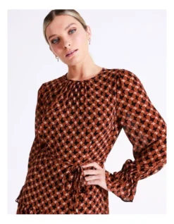 Recycled High Low Ruffle Midi Dress In Assorted